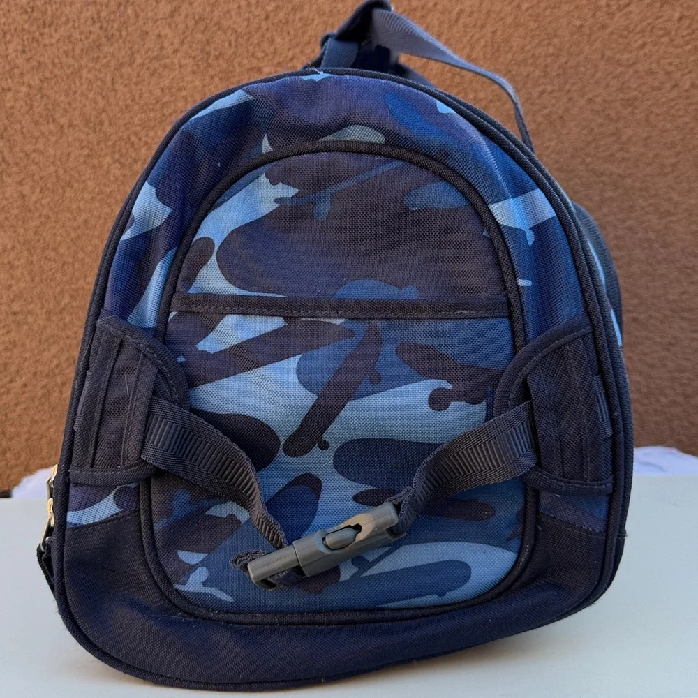 Pottery Barn Kids Blue Camouflage Duffle Bag Personalized “Ryan” Gym Travel Bag